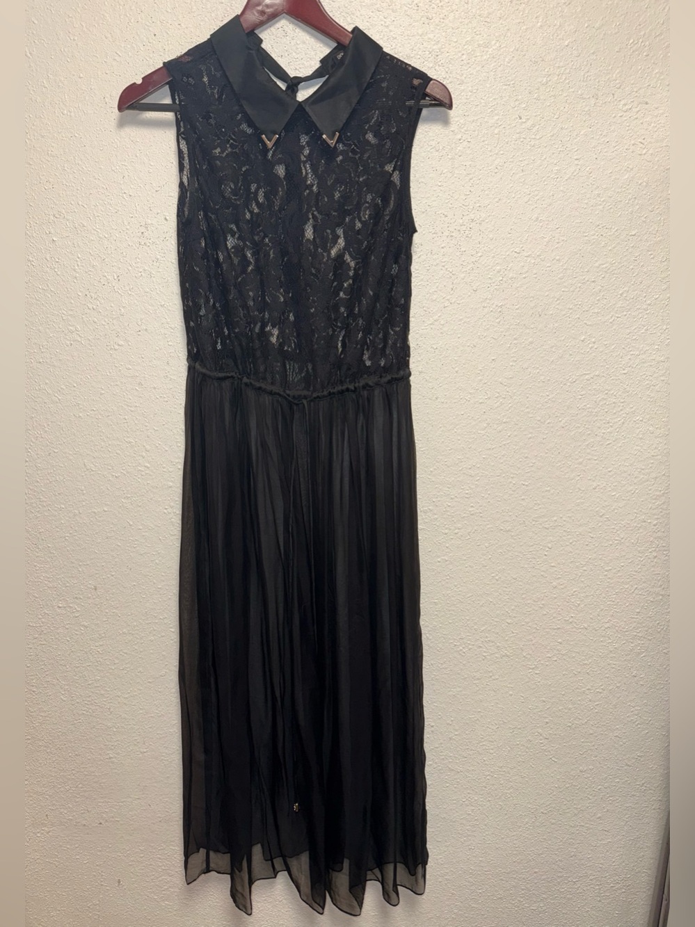 Dolce & Gabbana Black Lace & Chiffon Midi Dress - Picture 9 of 12